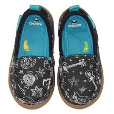 Chooze Scout In Rockout Fabrics Black Canvas Slip On Shoes