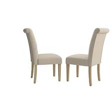 Roundhill Furniture Habit Solid Wood Tufted Parsons Dining Chair Set Of 2 Tan Parsons Dining Chairs Dining Chair Set Dining Chairs