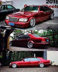 Odified In China Red S500 W140 Car Was Lowered And Got Strange For This Model Chrome Wheels By The Way Red W140 Car Wheels Mercedes Benz Cars Mercedes Benz