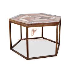 Get free shipping on qualified hexagon coffee tables or buy online pick up in store today in the furniture department. Buy Fr Coffee Tables Series Hexagonal Table With Metal Base And Reclaimed Wood Top In Parquet Design Online Coffee Tables Restaurant Tables Restaurant Furniture Furnitureroots Product