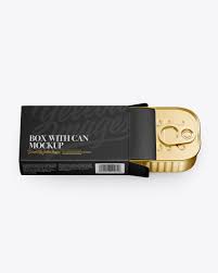 Download Box With Can Mockup In Box Mockups On Yellow Images Object Mockups Yellowimages Mockups