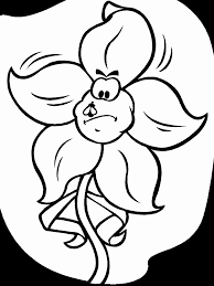 Flowers coloring pages daffodils free. A Cartoon Daffodil Coloring Page Free Printable Coloring Pages For Kids
