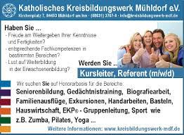Aktuelle jobs in mühldorf am inn: Kath Kreisbildungswerk Muhldorf Wir Suchen Sie