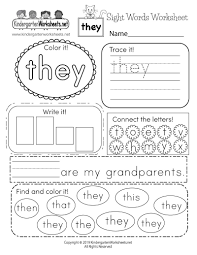 Kindergarten Sight Word Worksheet Sight Word Worksheets Kindergarten Worksheets Sight Words Sight Words Kindergarten