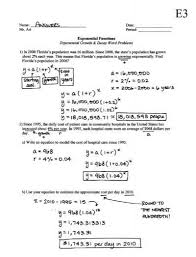 Exponential growth and decay worksheets september 3, 2019 some of the worksheets below are exponential growth and decay worksheets, solving exponential growth/decay problems with solutions, represent the given function as exponential growth or exponential decay, word problems, … Exponential Functions Growth Decay Worksheet E3 Answers Great Exponential Functions Growth Decay Word Problems Word Problem Worksheets Exponential Functions