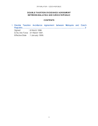 Singapore has signed a double taxation agreement with malaysia based on the two countries strong economic ties. Http Www Hasil Gov My Pdf Pdfam Czech Republic Dta 300817 Pdf
