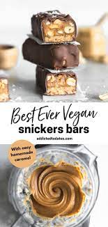 Best Ever Vegan Snickers Bars Recipe Vegan Desserts Vegan Christmas Treats Sweets Recipes