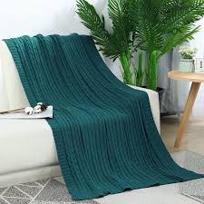 Free delivery over £40 to most of the uk great selection excellent customer service find everything for a beautiful home. Cotton Knitted Throw Blanket Soft Warm Cable Knit Blanket Dark Green Walmart Com Walmart Com