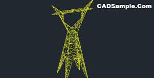 400 Kv Transmission Tower In Autocad Free Dwg Autocad Free Autocad Transmission Tower