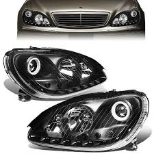 00 06 Mercedes Benz S350 S430 S500 S55 S65 Amg Led Drl Projector Headlights Black Projector Headlights Mercedes Benz Headlights
