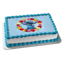 Please call or visit your local walmart bakery department to speak with an asso. Stitch With Flowers From Lilo And Stitch Edible Cake Topper Image Abpid51026 Walmart Com Walmart Com