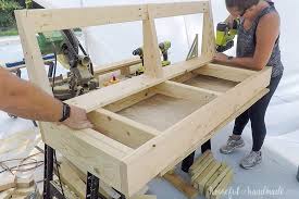 How gorgeous is this handmade wooden bench? Our Diy Fire Pit Building Sealing The Wood Benches Houseful Of Handmade