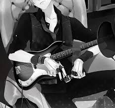 Black And White Anime Boy With Guitar Imagine Anime Guitar And Black And White Anime Uta No Prince Sama Anime Boy