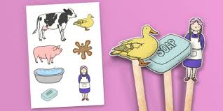 Mrs wishy washy felt flannel board set. Washerwoman Stick Puppets Teacher Made