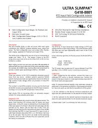 Ultra Slimpak G418 0001 Rtd Input Field Configurable