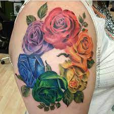 Rainbow Rose Tattoo Rainbow Tattoos Rose Tattoos For Men Rose Tattoos