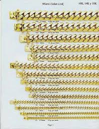 width chart for cuban link chain gold chains for men gold