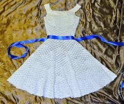 Organdy Ribbon Dress Crochet Dress Pattern Crochet Clothes White Crochet Dress