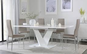 high gloss extending dining table with