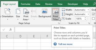 Repeat Specific Rows Or Columns On Every Printed Page