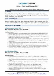 Dietary Aide Resume Samples Qwikresume