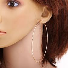 The curve shape of hoop earrings is more natural and perfect; Buy Fashion Women Girls Alloy Smooth Big Large Round Hoop Earrings 85mm Golden Color Online 249 From Shopclues