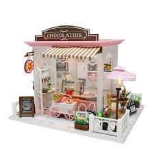 Doll House Kit Diy Miniature Wooden Handmade House Cake Shop Kids Craft Toys Dolls Stuffed Toys From Toys Hobbies And Robot On Banggood Com Diy Dollhouse Dollhouse Miniatures Diy Dollhouse Toys