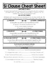 Si Clauses In French Worksheets Teaching Resources Tpt