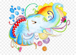 Mewarnai gambar gajah kreasi warna. Gambar Gajah Lukisan Cat Air Gambar Png