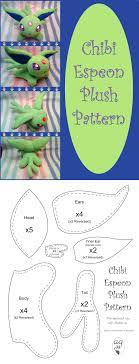 Chibi Espeon Plush Pattern Plush Pattern Sewing Toys Stuffed Toys Patterns