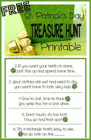 Patrick's day brain teaser scavenger hunt, here you are: St Patrick S Day Holiday Treasure Hunt With Free Printable Clues