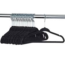 Black velvet hangers 100 pack thin non slip space saving coat hangers with hook. 20 Pack Ultra Thin Space Saving Non Slip Coat Hangers With Tie Organizer 20 Tresko Velvet Hangers 360 Degree Swivel Hook Suit Hangers Home Kitchen