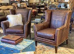 Leather Cowboy Chairs In 2020 Rustic Furniture Stores Dallas Furniture Stores Western Interior Design