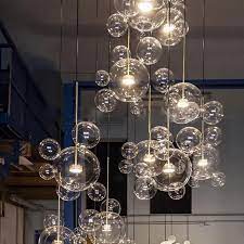 Post Modern Creative Multi Glass Soap Ball Pendant Light Nordic Glass Pendant Lamp Ball Pendant Lighting Hanging Pendant Lamp
