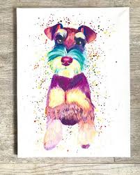 Original Schnauzer Painting Schnauzer Art Schnauzer Decor Etsy Schnauzer Art Colorful Portrait Painting