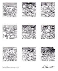 Landschaften Einfach Zeichnen Skizzieren Mit Linien In Schwarz Weiss