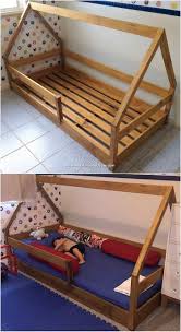 if you want to make the perfect use of the old shipping pallets roaming around in your house uselessly then create diy kids bed diy pallet bed diy toddler bed