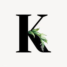 Download Premium Vector Of Botanical Capital Letter K Vector 584867 Lettering Alphabet Fonts Black And White Posters Letter K