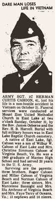 Sgt Herman Curtis Cahoon (1930-1971)