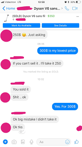 My Favourite Thing In Facebook Market Is That All The People Who Lowballed Me Get A Notification When I Sell The Item This Person Actually Contacted Me Back To Show Remorse