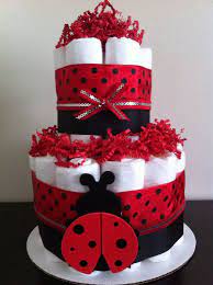 2 Tier Mini Ladybug Diaper Cake Lady Bug By Babeecakesboutique 25 00 Ladybug Baby Shower Ladybug Baby Shower Theme Ladybug Baby Shower Decorations