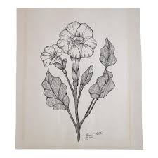 Blossomed Plant In Ink In 2020 Flower Drawing Plant Sketches Flower Sketches