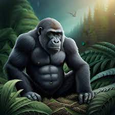 Premium AI Image | Gorilla beating its chest in the rainforest
