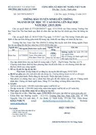 Không chỉ trường tốp giữa, tốp dưới mà ngay cả các trường tốp trên nhiều ngành vẫn không tuyển được. Thong Bao Tuyá»ƒn Sinh Lien Thong Nganh DÆ°á»£c Há»c Tá»« Cao Ä'áº³ng Len Ä'áº¡i Há»c NÄƒm Há»c 2019 2020 Tuyá»ƒn Sinh TrÆ°á»ng Ä'áº¡i Há»c Nam Cáº§n ThÆ¡