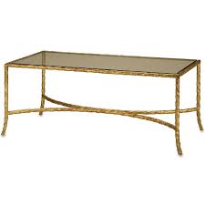 Twist | coffee table family: Currey And Company Twist Coffee Table Gold Scenario Home
