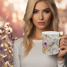 Pressed Flowers Mug, Boho Wildflowers Cottagecore Coffee Mug, Flower Garden  Lover, Gift for Her, Botanical, Spring Floral Nature