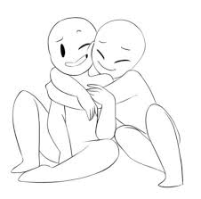 Dts Draw The Squad Duo Couple Pose Hug Sitting Down Hug Drawings Art Reference Art Poses