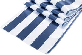 Stripe Satin Table Runner Navy Blue White Navy Blue Napkins Blue And White Blue Napkins