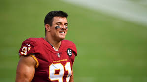 #ryan kerrigan #washington football #football #defensive end #de #football practice #practice #nfl #nfc #compression tights #compression #men in tights #maroon #mask #hands up. It Really Is Special To Me Ryan Kerrigan Passes Dexter Manley As Washington S Official Sack Leader
