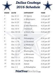 Printable Dallas Cowboys Schedule 2016 Football Season Dallas Cowboys Schedule Dallas Cowboys Dallas Cowboys Fans
